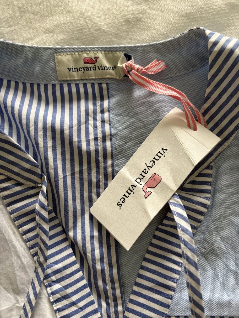 Vineyard Vines Women’s Striped Peplum Tank with Tassel Tie - Picture 10 of 11